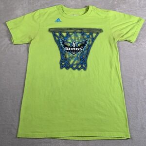 Dallas Wings Shirt Mens Small Lime Green WNBA Basketball‎ Adidas Graphic Tee